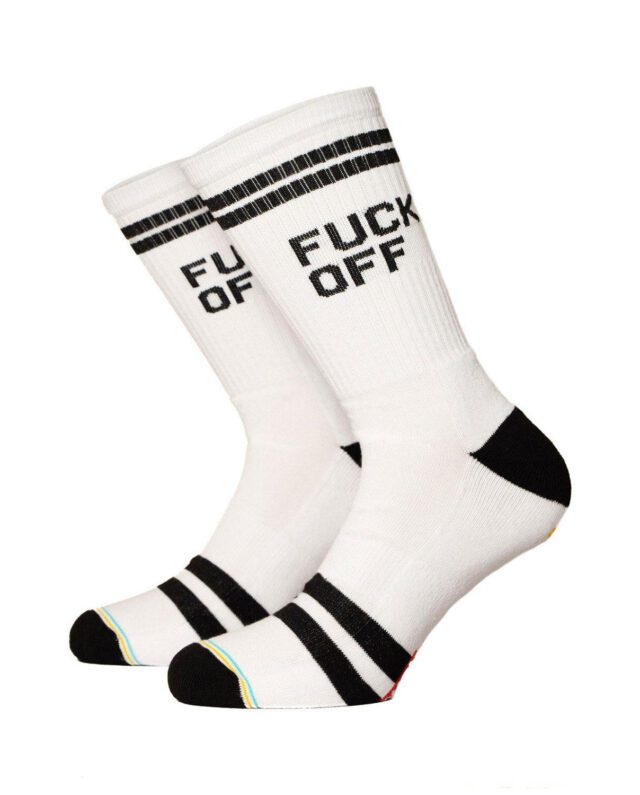 Bee Unusual “Fuck Off 2” Socks White AS-19412