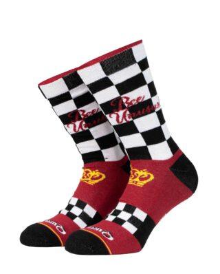 BEE UNUSUAL “QUEEN BEE” CHESS SOCKS B&W