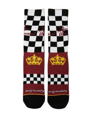 BEE UNUSUAL “QUEEN BEE” CHESS SOCKS B&W - BEEUNUSUAL