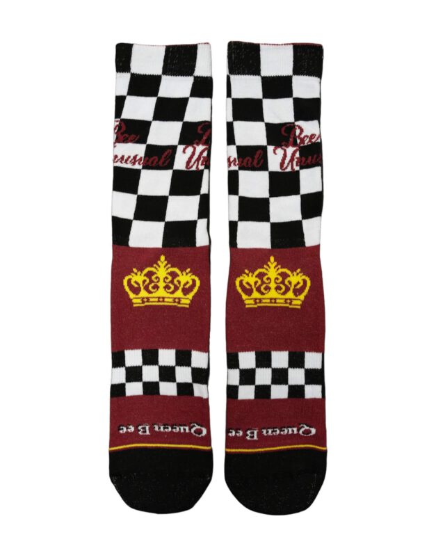BEE UNUSUAL “QUEEN BEE” CHESS SOCKS B&W - BEEUNUSUAL