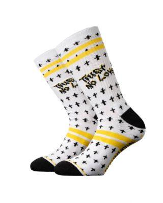 Bee Unusual Trust No Love Light Grey Socks AS-231542
