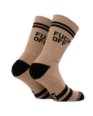 Bee Unusual Fuck Off beige socks AS-245025 - BEEUNUSUAL