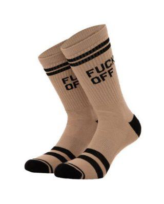 Bee Unusual Fuck Off beige socks AS-245025