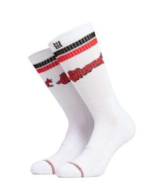 Bee Unusual "Retro Logo" combed socks White