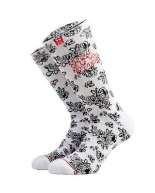Bee Unusual "Doily retro" embroidered  socks White