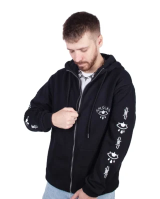 AMERICAN SOCKS Don’t Look Back Zip Hoodie Black ASG140 - American Socks