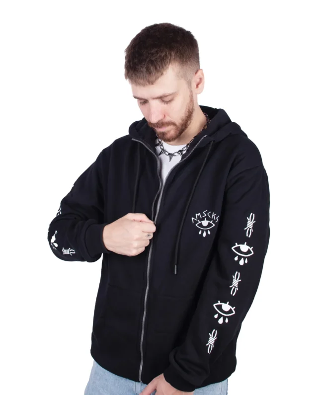 AMERICAN SOCKS Don’t Look Back Zip Hoodie Black ASG140 - American Socks