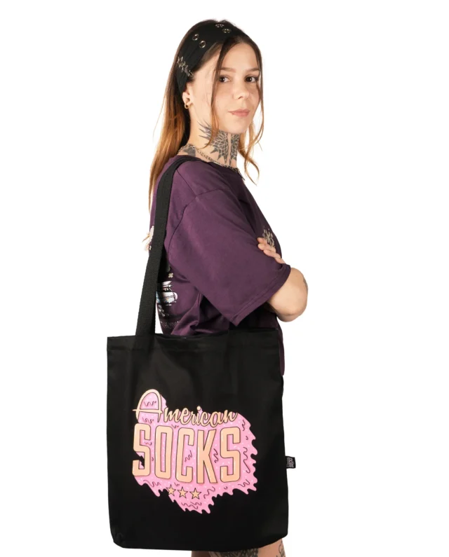 AMERICAN SOCKS ICE CREAM LOGO TOTE BAG ASG167 BLACK 38 x 42 cm - American Socks