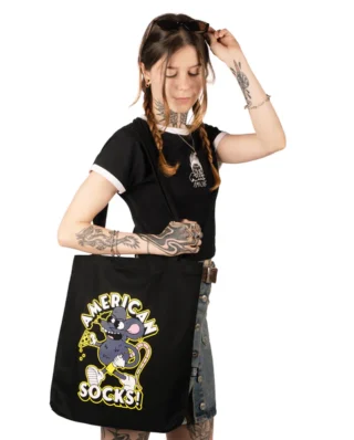 AMERICAN SOCKS STREET RAT TOTE BAG ASG168 BLACK 38 x 42 cm - American Socks
