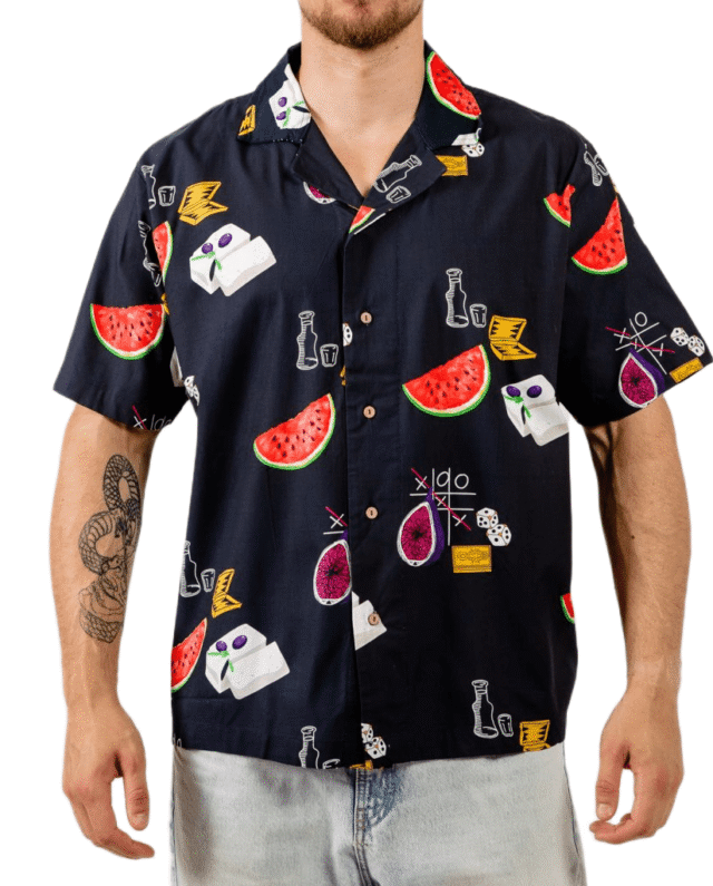 Bee Unusual Watermelon Feta Short Sleeve Shirt AT-2512561