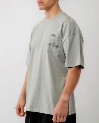 Bee Unusual " God smokes " Oversized T-shirt Neutral Grey