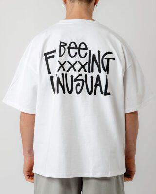 Bee Unusual ” Bee FxxxING Unusual ” Baggy T-shirt White - BEEUNUSUAL