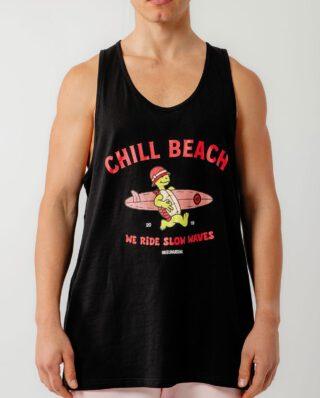 Bee Unusual " Slow waves " Tank Top Black