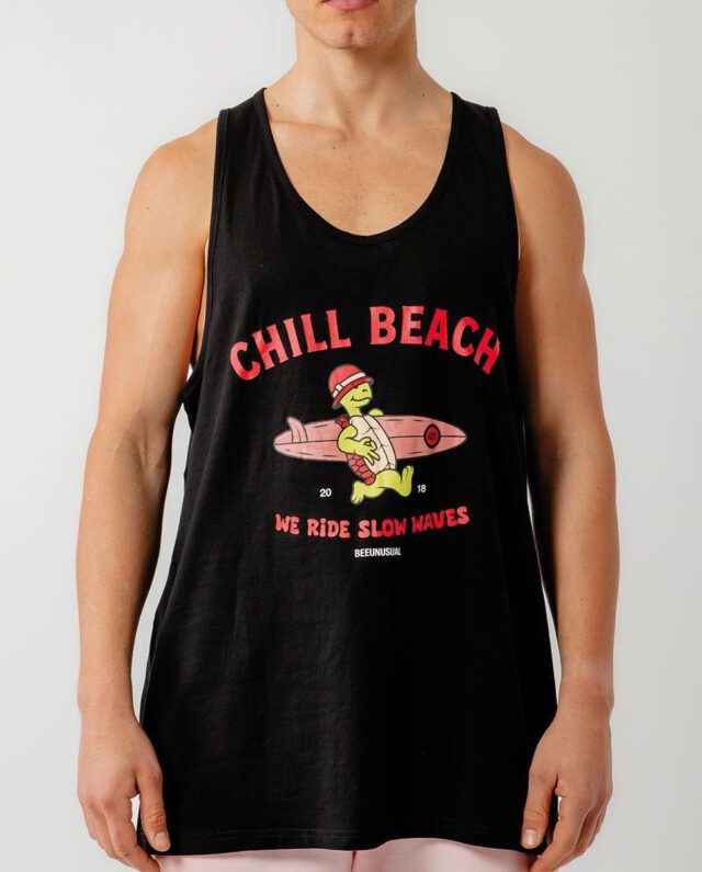 Bee Unusual " Slow waves " Tank Top Black