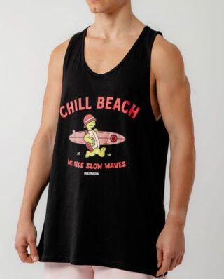 Bee Unusual ” Slow waves ” Tank Top Black - BEEUNUSUAL