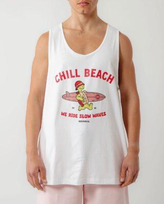 Bee Unusual " Slow waves " Tank Top White