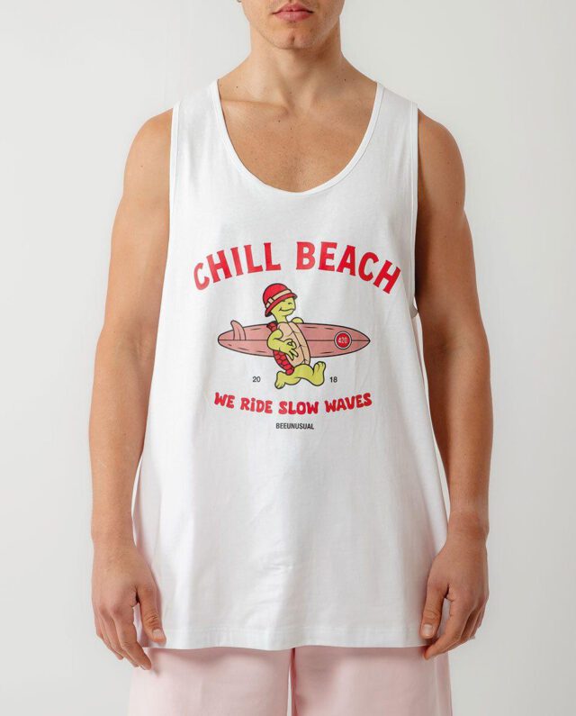 Bee Unusual " Slow waves " Tank Top White
