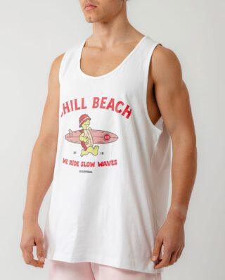 Bee Unusual ” Slow waves ” Tank Top White - BEEUNUSUAL