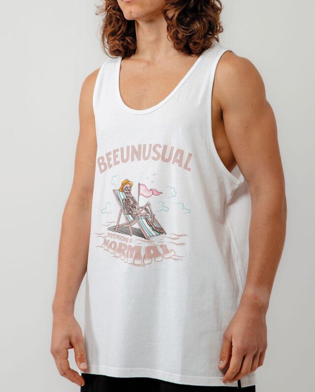 AT-251367_S Bee Unusual ” Relax ” Tank Top White - BEEUNUSUAL
