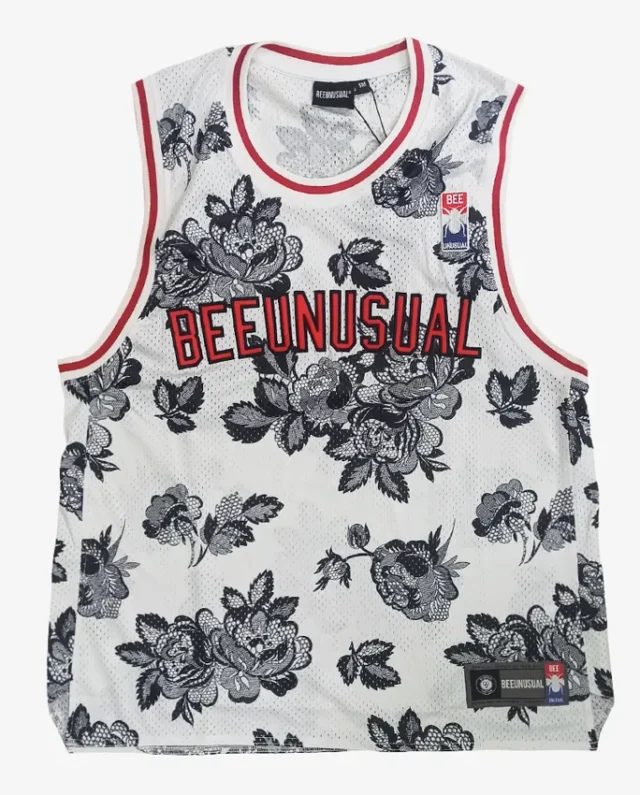 Bee Unusual " Doily " Mesh Tank Top White