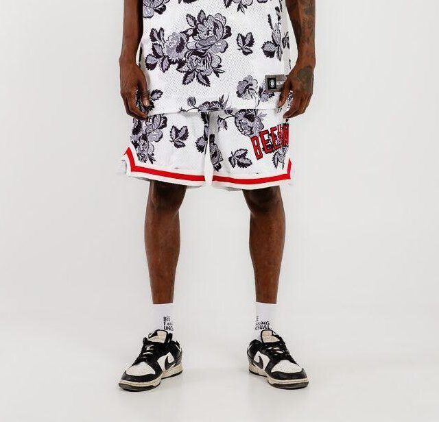 Bee Unusual Doily Mesh Basketball Shorts White AB-259001