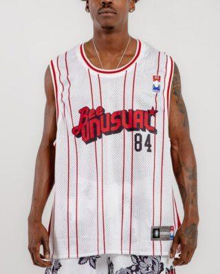 Bee Unusual Basketball retro jersey tank white/red AT-259013 - BEEUNUSUAL