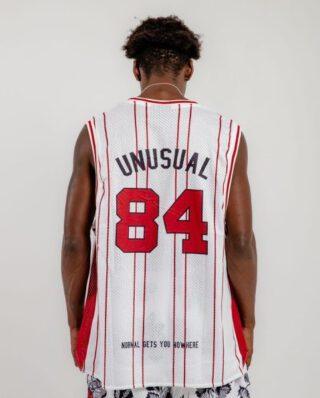 Bee Unusual Basketball retro jersey tank white/red AT-259013 - BEEUNUSUAL