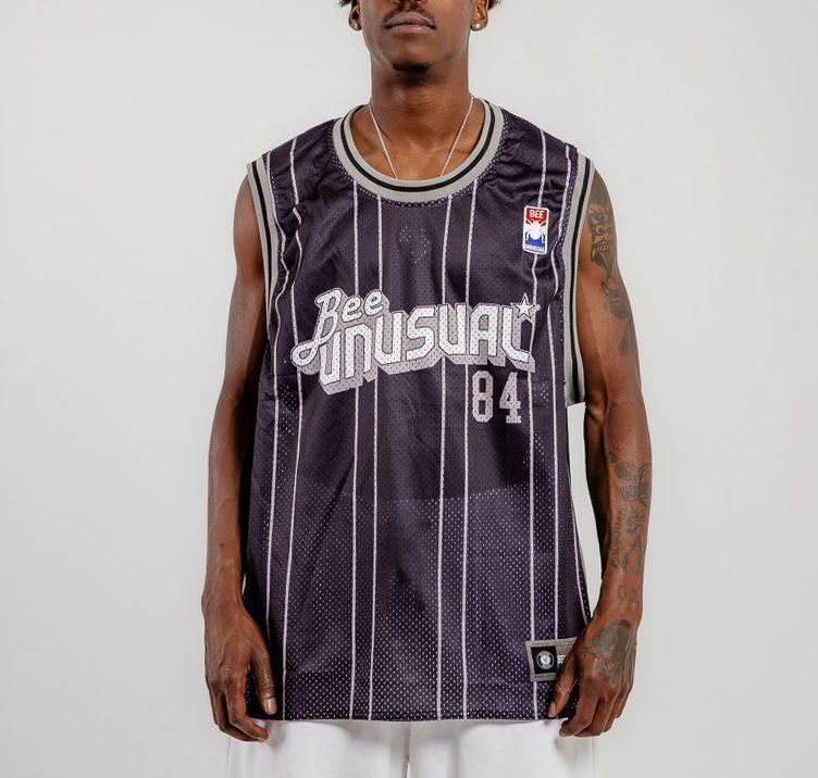 Bee Unusual Retro Basketball Jersey Tank Black/Grey AT-259014