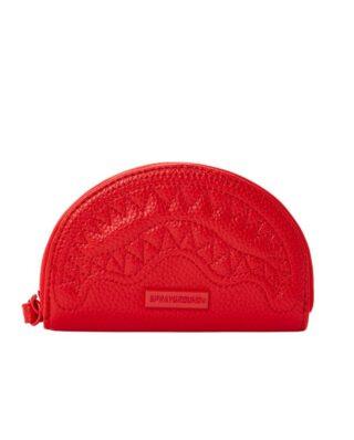 SPRAYGROUND RED RIVIERA SHARK COIN POUCH W3413