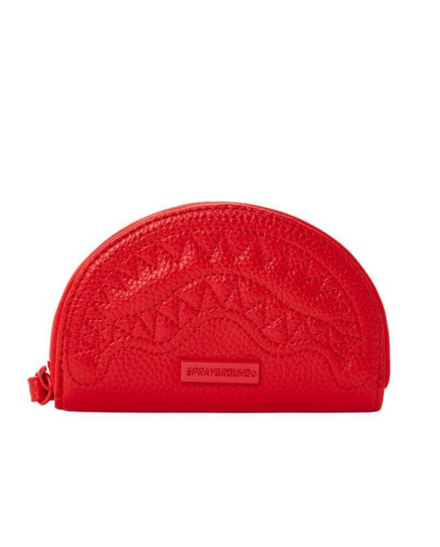 SPRAYGROUND RED RIVIERA SHARK COIN POUCH B3413 - SPRAYGROUND