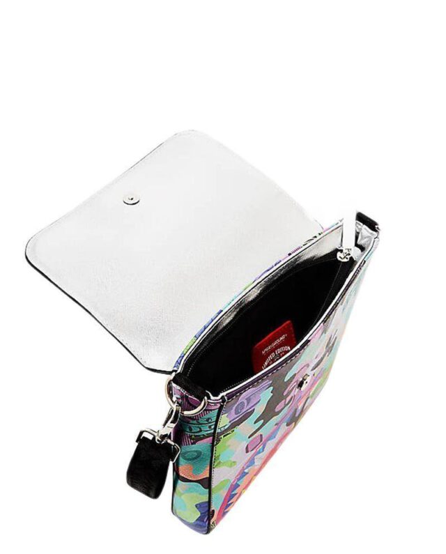 SPRAYGROUND NEON CAMO MONEY MESSENGER SLING B5839 9″ x 6″ x 1.25″ - SPRAYGROUND