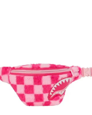 SPRAYGROUND PINK FUR CHECK SAVVY CROSSBODY B8275 18x4x38 cm