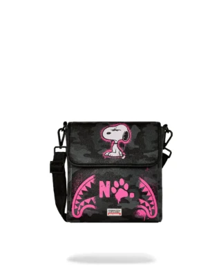 SPRAYGROUND PEANUTS SNOOPY PINK STENCIL MESSENGER SLING BAG B9000 15cm x 23cm x 3cm - SPRAYGROUND
