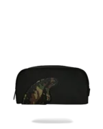 SPRAYGROUND SHARK CENTRAL BLACK NYLON CAMO EMBOSSED SHARK POUCH B9337 4″ x 2.75″ x 8″