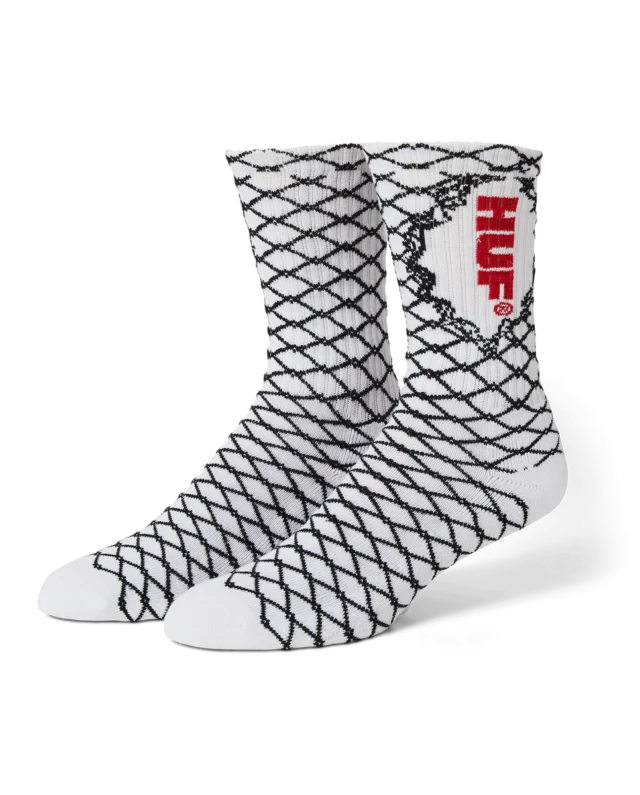 HUF BROKEN FENCE SOCK WHITE SK00910-WHITE