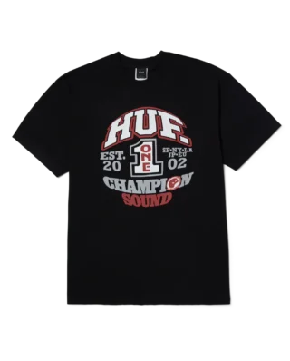 HUF CHAMPION SOUND T-SHIRT BLACK TS02411_BLACK