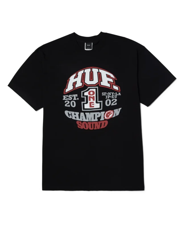 HUF CHAMPION SOUND T-SHIRT BLACK TS02411_BLACK