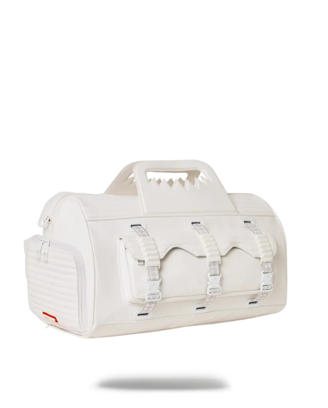 Sprayground Shoulder Bag Future Traveler Duffel White D4236 H 14.5” x W 20” D 11”