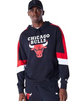 New Era Chicago Bulls Colour Block Black Pullover Hoodie 60564802
