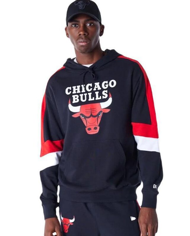 New Era Chicago Bulls Colour Block Black Pullover Hoodie 60564802