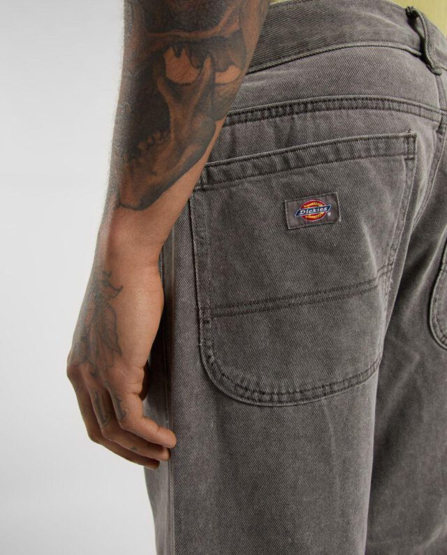 DICKIES DOUBLE KNEE DENIM PANT GREY WASH DK0A4Y3FL221 - DICKIES