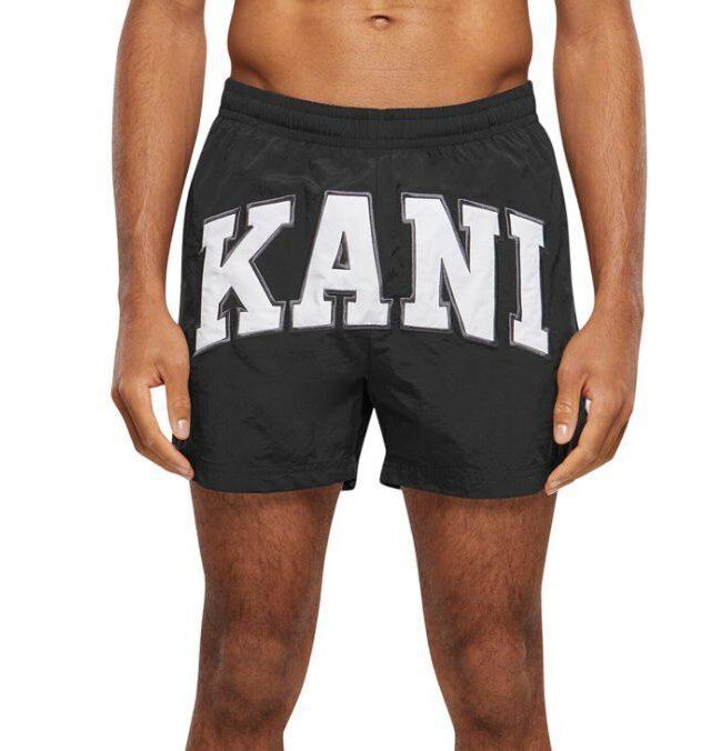 Karl Kani Serif Board Shorts Black/white Black Km241-052-1 - KARL KANI