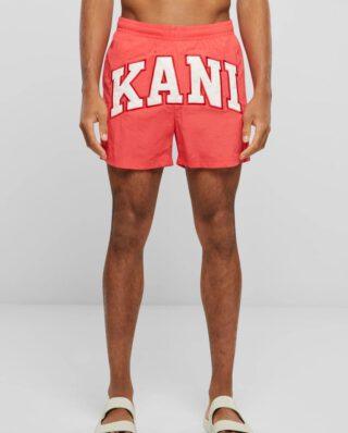 KARL KANI SERIF BOARD SHORTS RED/OFF WHITE KM241-052-2 - KARL KANI
