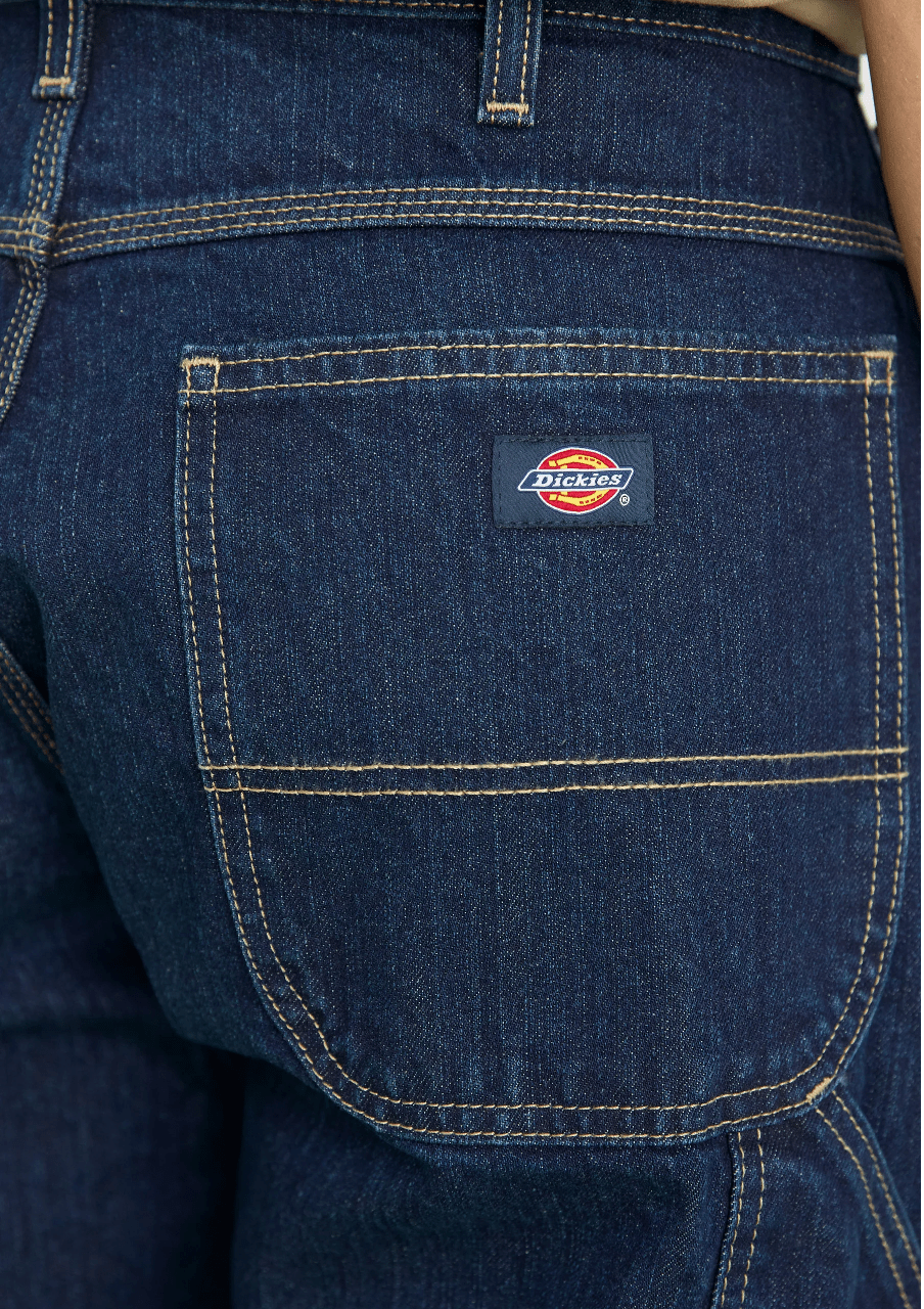 Dickies Denim Relaxed Utility Jeans Rinsed Indigo Blue DK001993F131 - Image 4