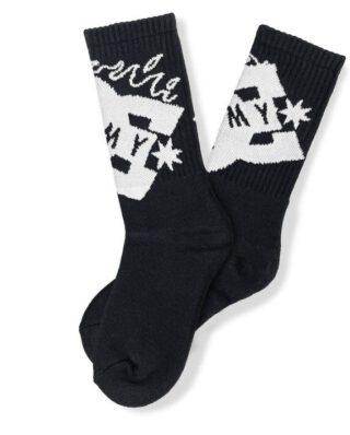 GRIMEY X DC SHOES THE SWARM REGULAR SOCKS BLACK GSO142-BLK - DC SHOES