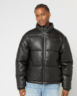 KARL KANI METAL SIGNATURE PU LEATHER PUFFER KM253-050-1