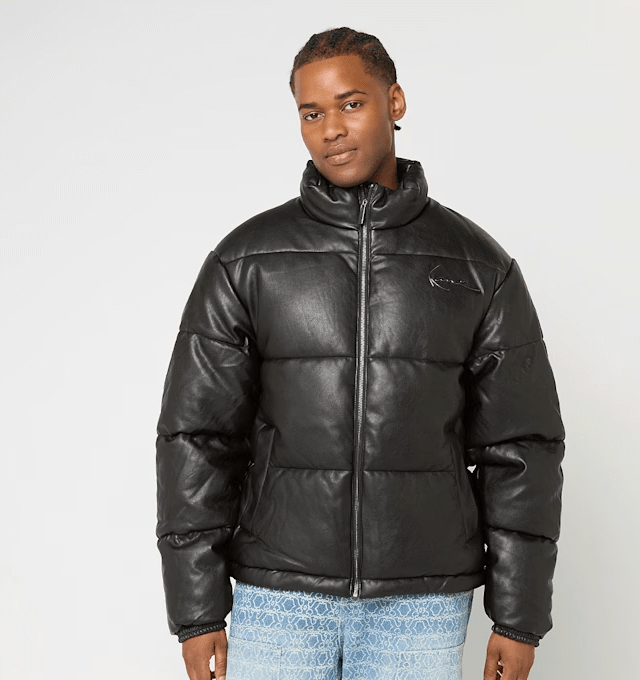 KARL KANI METAL SIGNATURE PU LEATHER PUFFER KM253-050-1