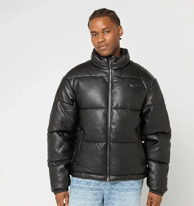 KARL KANI METAL SIGNATURE PU LEATHER PUFFER KM253-050-1