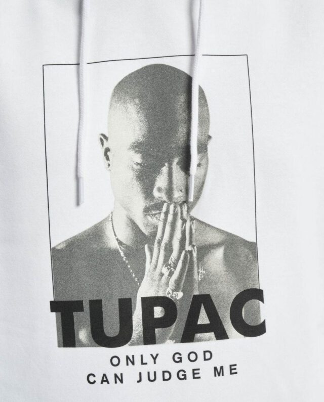 MISTER TEE 2PAC PRAYER HOODIE MT1329 WHITE - 2pac