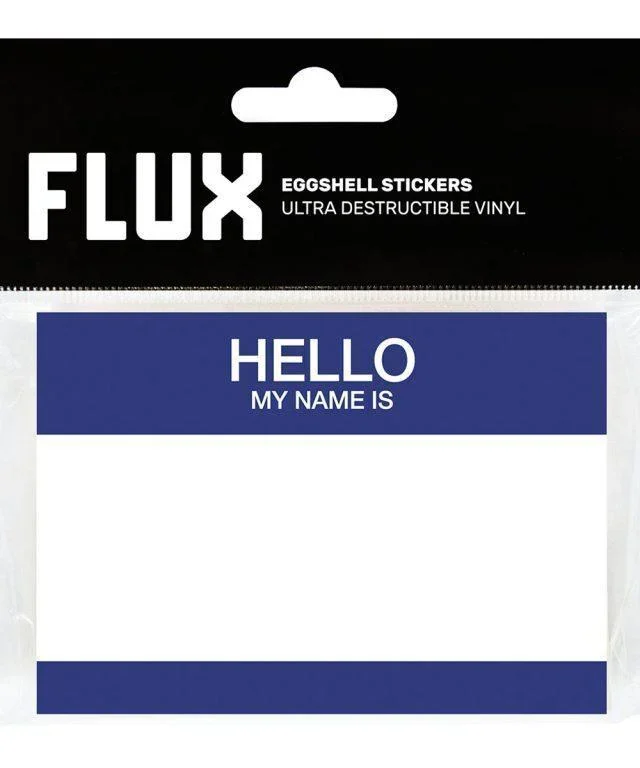 FLUX EGGSHELL STICKERS 50 PCS HELLO MY NAME IS BLUE 7.4 x 10.5 CM - FLUX